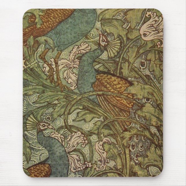 Art nouveau fribock och blomjacquard musmatta (Framsidan)