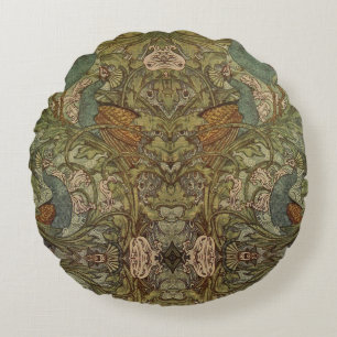 Art nouveau friock blommigt jacquard tapestry rund kudde