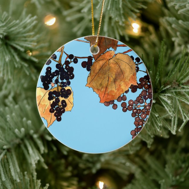 Art nouveau Frost Grapes Julgransprydnad Keramik (Träd)