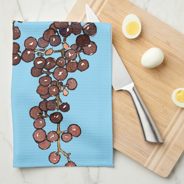 Art nouveau Frost Grapes Kökshandduk (Vikt i Fjärdedel)