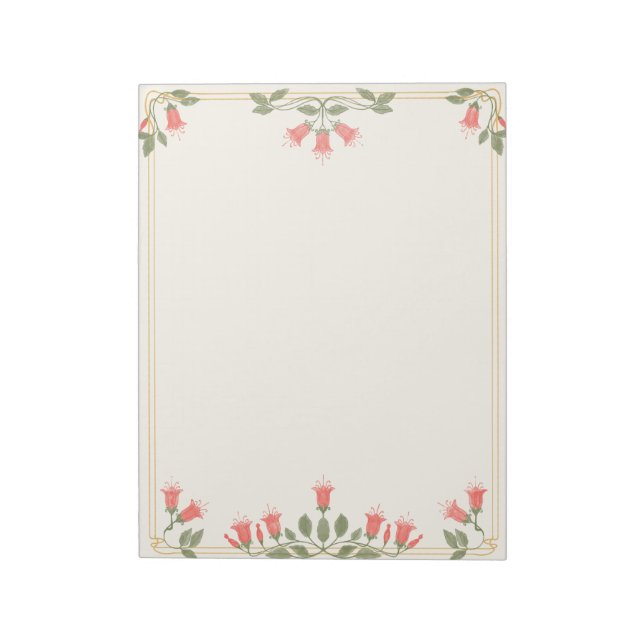 Art Nouveau Fuchsia Blommig Kant Block (Roterad)