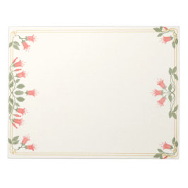 Art Nouveau Fuchsia Floral Border Notepad Anteckningsblock