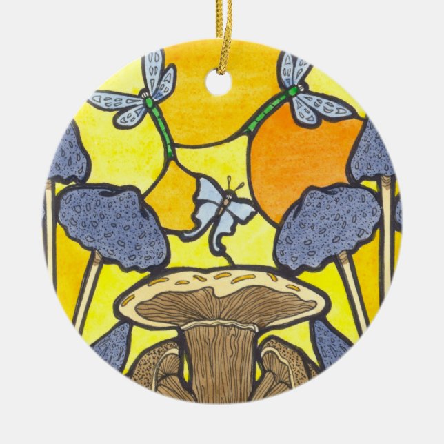 Art nouveau Fungi Julgransprydnad Keramik (Framsidan)