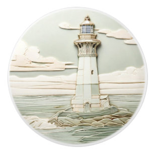 Art nouveau fyr Faux Relief Light Mint Blue Knopp