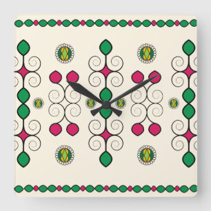 Art nouveau fyrkantig klocka