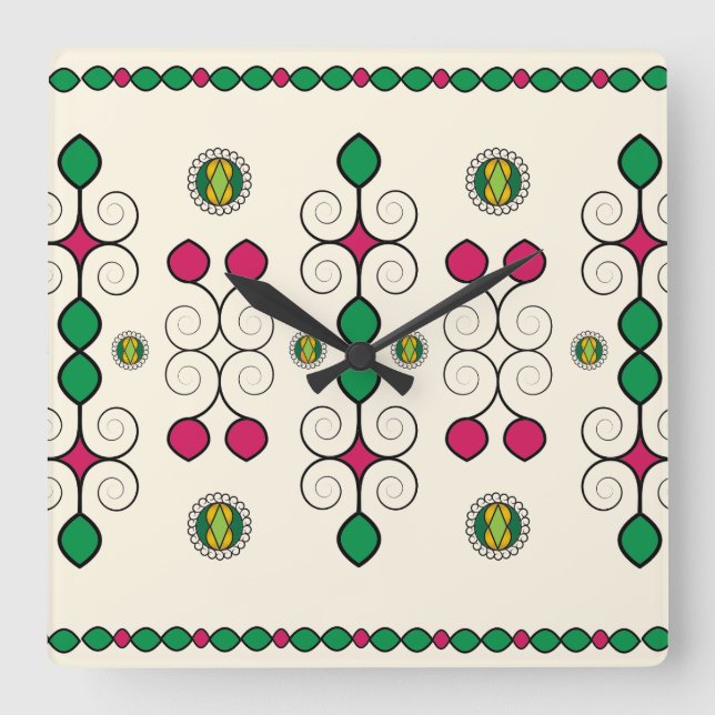 Art nouveau fyrkantig klocka (Framsida)