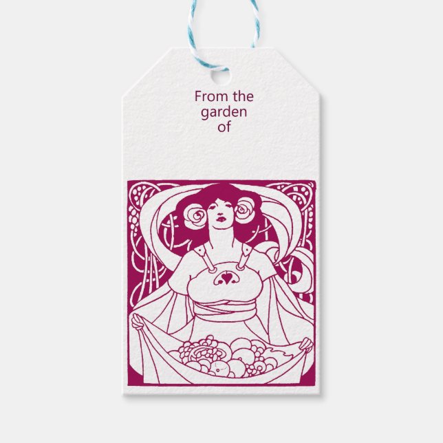 Art nouveau Garden Label Presentetikett (Framsidan)