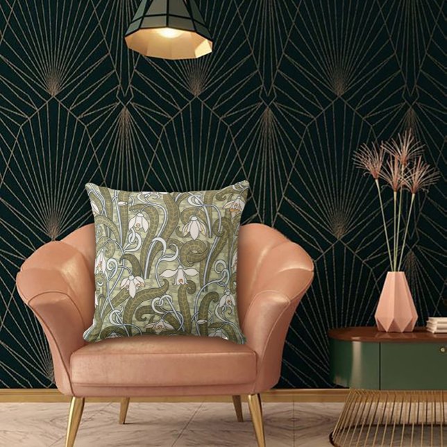 Art Nouveau Garden Muse Design Kudde (Skapare uppladdad)