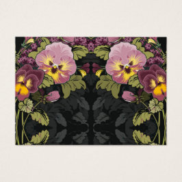 Art nouveau Garden of Pansies Gift Märkre Visitkort