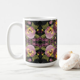 Art nouveau Garden of Pansies Kaffemugg