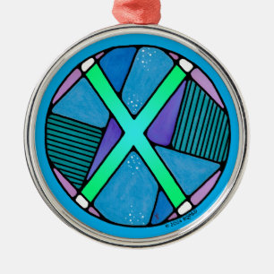 Art nouveau Gebo Rune of Unity Julgransprydnad Metall