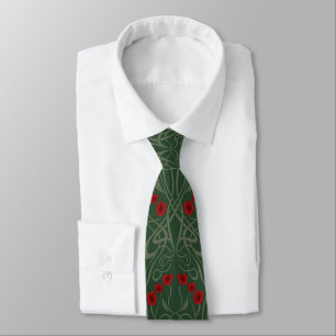Art Nouveau Geometriska Vallmo och Sinuous Stjälka Slips
