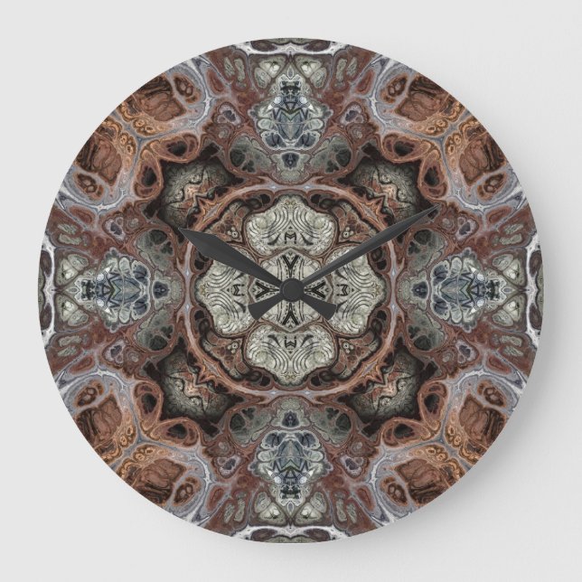 Art nouveau geometriska vintage mönster stor klocka (Framsida)