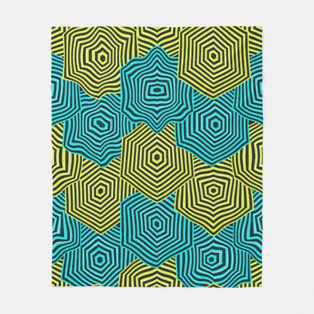 Art Nouveau Geometriskt Mönster  Fleecefilt (Framsidan)