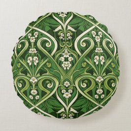 Art nouveau giftig liljekonvalj rund kudde