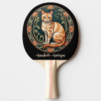 Art nouveau Ginger Cat Personalize Pingisracket