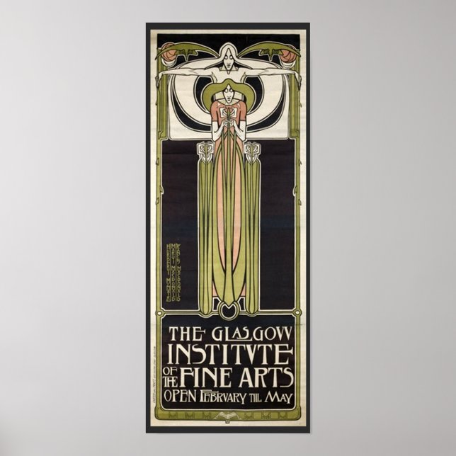 Art nouveau Glasgow Institute of Fine Arts Poster (Framsidan)