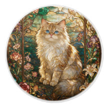 Art Nouveau glaskonst stil persisk katt