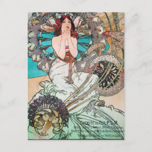 Art nouveau Goddess Vykort