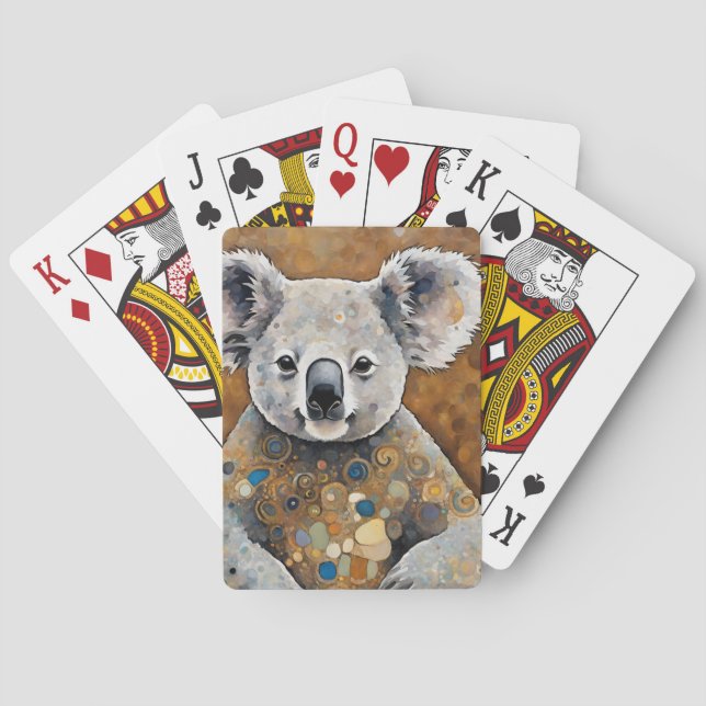 Art nouveau Golden Koala Bear Casinokort (Baksidan)