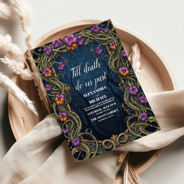 Art nouveau Gothic Halloween Bröllop Inbjudningar (Skapare uppladdad)