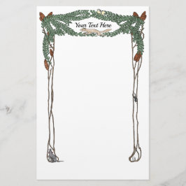 Art nouveau Gräs innehåller naturtrott papper av t