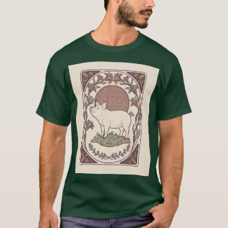 Art Nouveau Gris Nött Ram Tea-Time T-Shirt