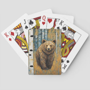 Art nouveau Grizzly Bear Casinokort