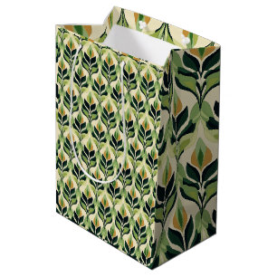 Art Nouveau Gröna blad Botanisk presentpåse