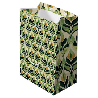 Art Nouveau Gröna blad Botanisk presentpåse