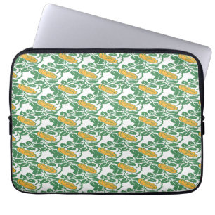 Art nouveau Grönt Buttercup blommigt tapet Laptop Fodral