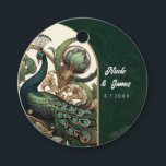 Art nouveau Grönt Emerald Vintage Peacock Bröllop Gåvor Etiketter<br><div class="desc">anpassa med eller utan text</div>