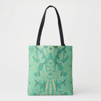 Art nouveau Grönt Plant Tote Bag Tygkasse