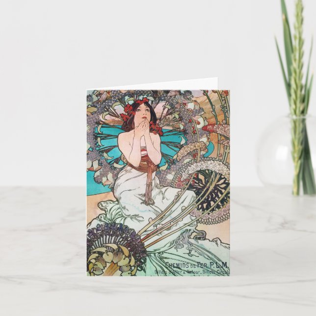 Art nouveau gudinna kort (Framsida)