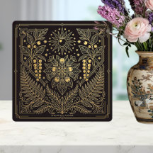 Art Nouveau Guld Botanisk Celestial Illustration