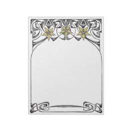 Art nouveau Guld Flower Gräns Anteckningsblock