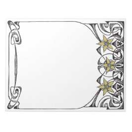 Art nouveau Guld Flower Gräns Anteckningsblock