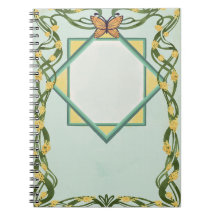 Art Nouveau Guld Mimosa Spiral Anteckningsbok