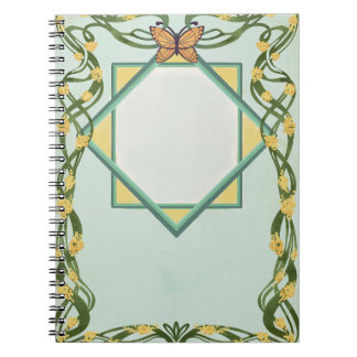 Art Nouveau Guld Mimosa Spiral Anteckningsbok