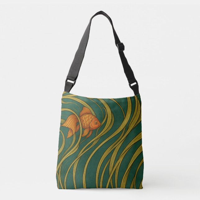 Art Nouveau Guldfisk  Axelväska (Framsida)