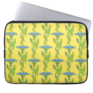 Art nouveau gult Ipomoea blommigt tapet damm Laptop Sleeve