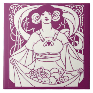 Art nouveau Harvest Dam Kakelplatta