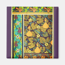 Art nouveau höstblommigt elegant  Gourd lila