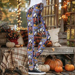 Art Nouveau Hösthäxa Pumpa Lila Måne Leggings