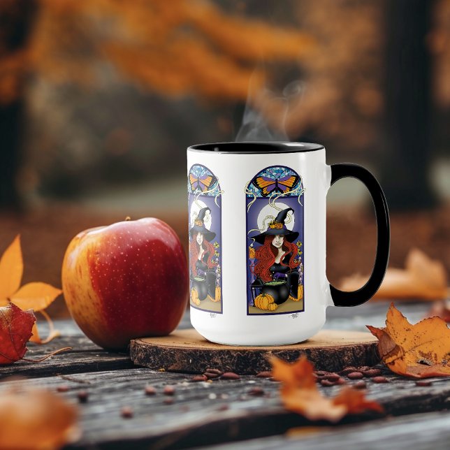Art Nouveau Hösthäxa Pumpa Lila Måne Mugg (Skapare uppladdad)