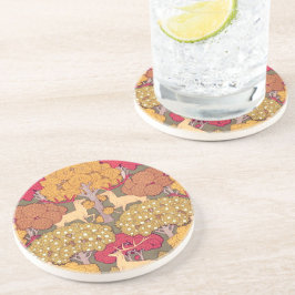 Art nouveau höstmaple träd hjort fall Verneuil Underlägg