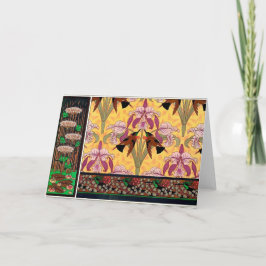 Art nouveau hummingbird blomma verneuil art kort