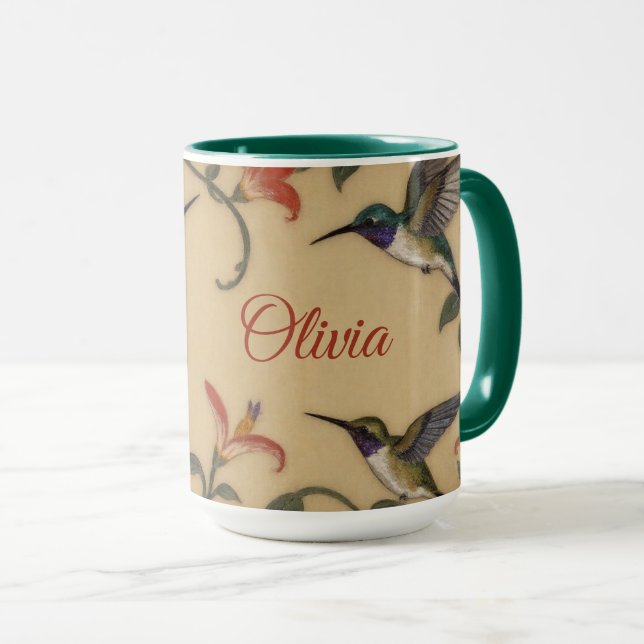 Art Nouveau Hummingbird Mug Mugg (Framsida höger)