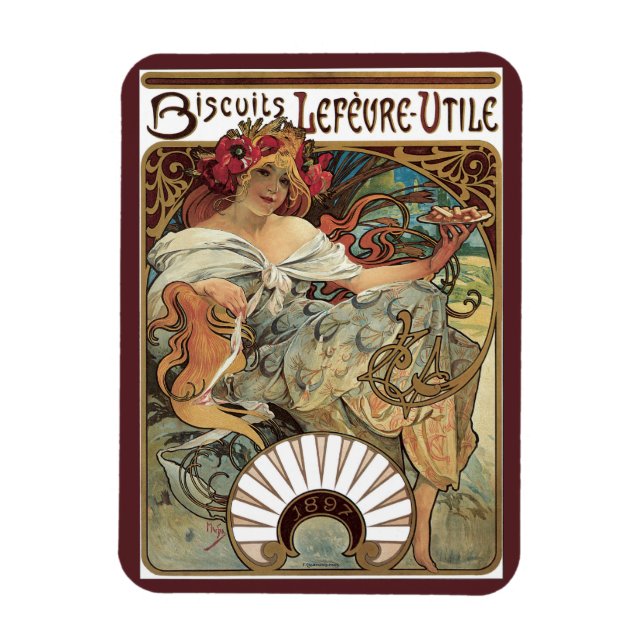 Art Nouveau i klassisk stil, Kex av Alphonse Mucha Magnet (Vertikal)