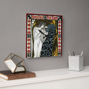 Art Nouveau i vintage-stil, Kyssen av William Brad Fyrkantig Klocka